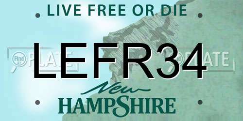 LEFR34 New Hampshire License Plate