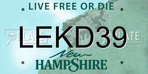 LEKD39 New Hampshire License Plate