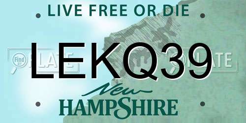 LEKQ39 New Hampshire License Plate