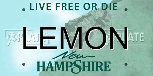 LEMON New Hampshire License Plate
