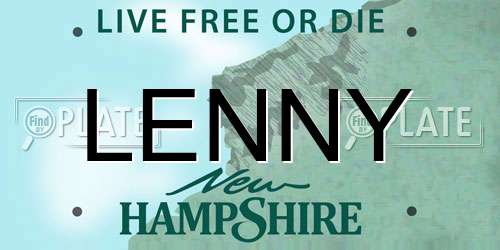 LENNY New Hampshire License Plate