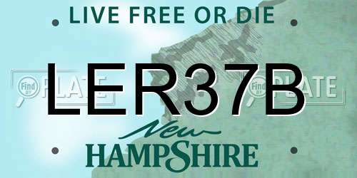 LER37B New Hampshire License Plate