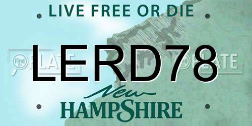 LERD78 New Hampshire License Plate