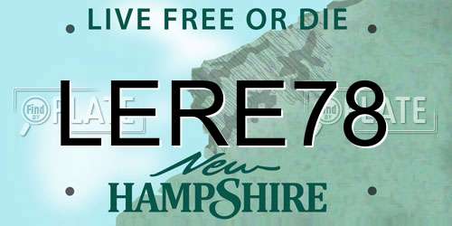 LERE78 New Hampshire License Plate