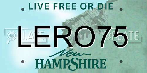 LERO75 New Hampshire License Plate