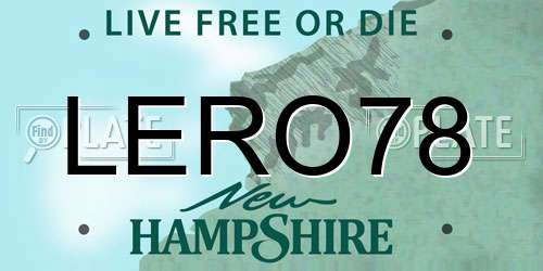 LERO78 New Hampshire License Plate