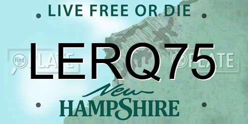LERQ75 New Hampshire License Plate