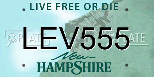 LEV555 New Hampshire License Plate