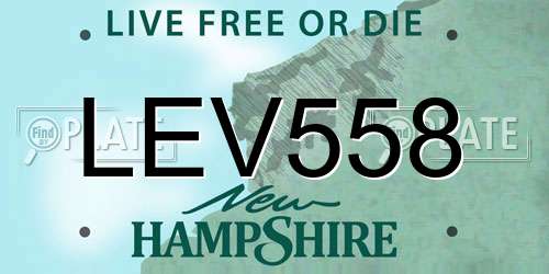 LEV558 New Hampshire License Plate