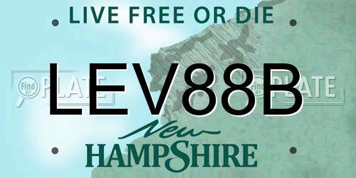 LEV88B New Hampshire License Plate