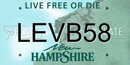 LEVB58 New Hampshire License Plate