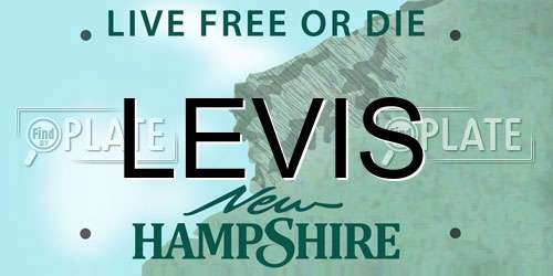 LEVIS New Hampshire License Plate