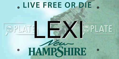 LEXI New Hampshire License Plate