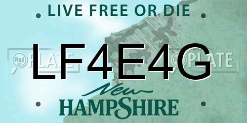 LF4E4G New Hampshire License Plate