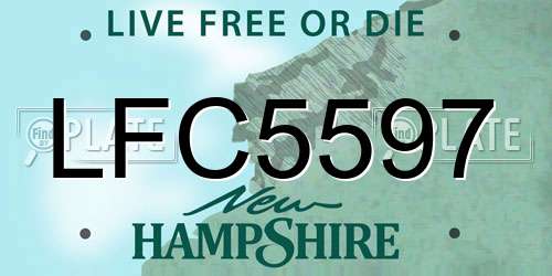 LFC5597 New Hampshire License Plate