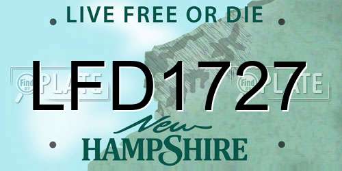 LFD1727 New Hampshire License Plate