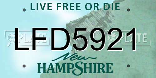 LFD5921 New Hampshire License Plate