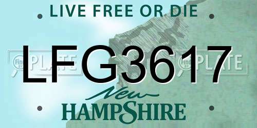 LFG3617 New Hampshire License Plate