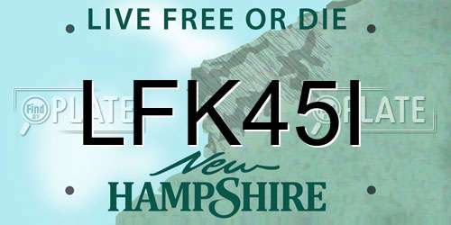 LFK45I New Hampshire License Plate