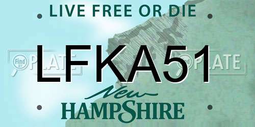 LFKA51 New Hampshire License Plate