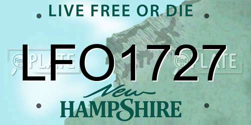 LFO1727 New Hampshire License Plate
