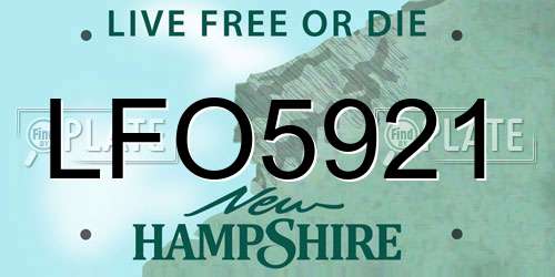 LFO5921 New Hampshire License Plate