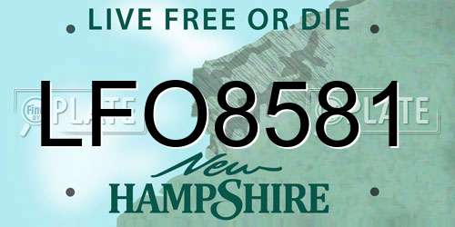 LFO8581 New Hampshire License Plate