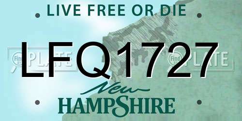 LFQ1727 New Hampshire License Plate