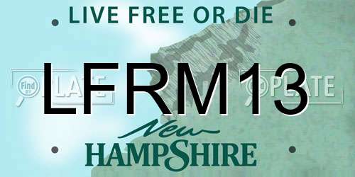 LFRM13 New Hampshire License Plate