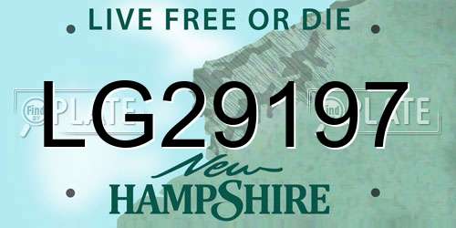 LG29197 New Hampshire License Plate