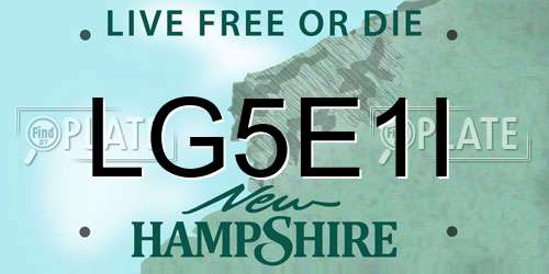 LG5E1I New Hampshire License Plate