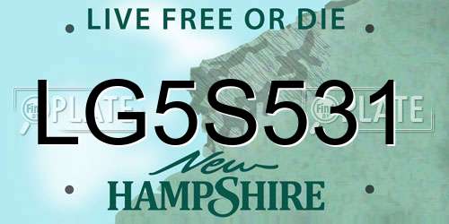 LG5S531 New Hampshire License Plate