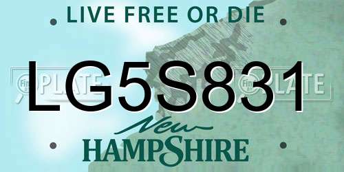 LG5S831 New Hampshire License Plate