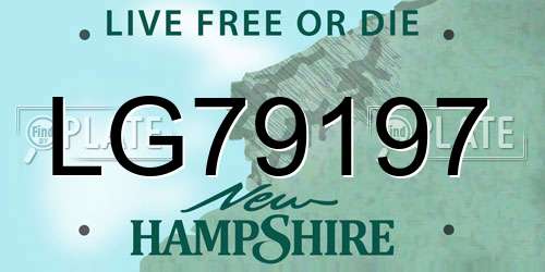 LG79197 New Hampshire License Plate