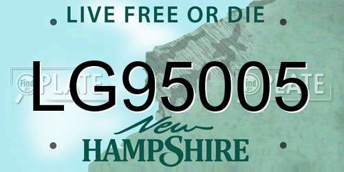 LG95005 New Hampshire License Plate