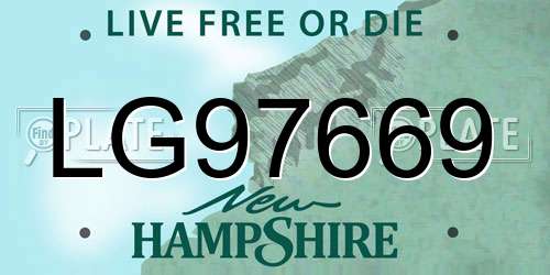LG97669 New Hampshire License Plate