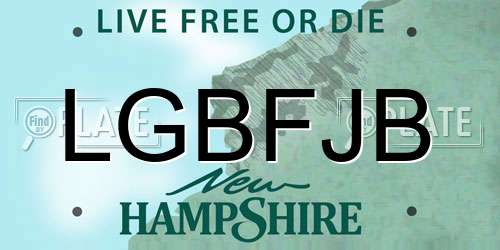 LGBFJB New Hampshire License Plate