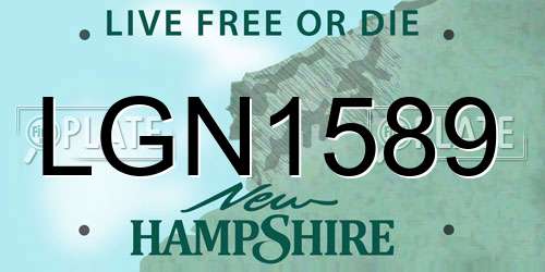 LGN1589 New Hampshire License Plate