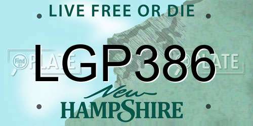 LGP386 New Hampshire License Plate