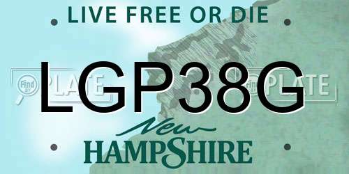 LGP38G New Hampshire License Plate