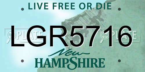 LGR5716 New Hampshire License Plate