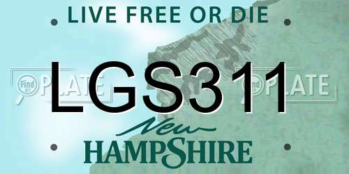 LGS311 New Hampshire License Plate