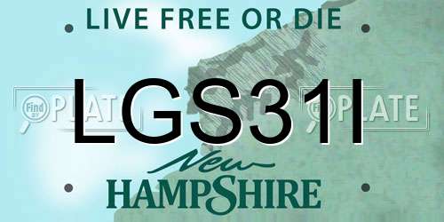 LGS31I New Hampshire License Plate