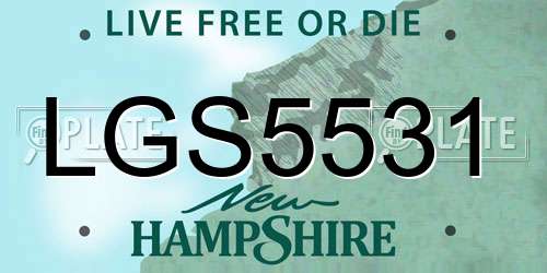 LGS5531 New Hampshire License Plate