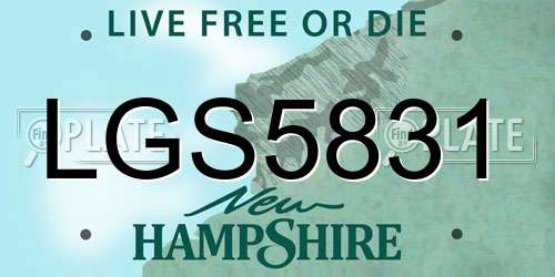 LGS5831 New Hampshire License Plate