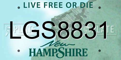 LGS8831 New Hampshire License Plate