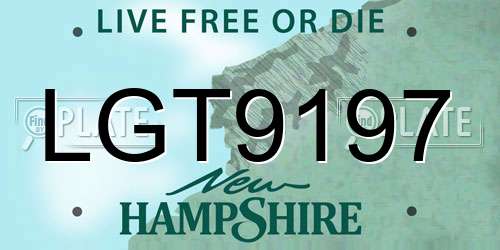 LGT9197 New Hampshire License Plate