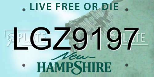 LGZ9197 New Hampshire License Plate