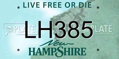 LH385 New Hampshire License Plate