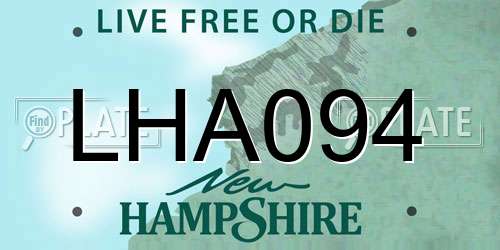 LHA094 New Hampshire License Plate